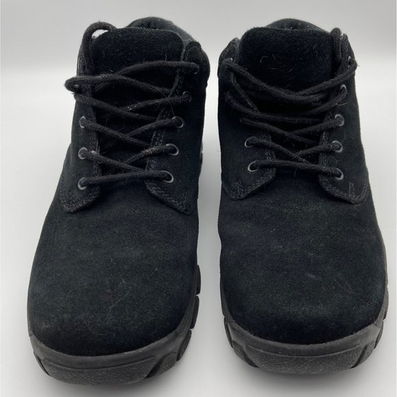Woman's Lands End Hiking Boots shoes Size 7 Lace Up Black Suede - Picture 6 of 9